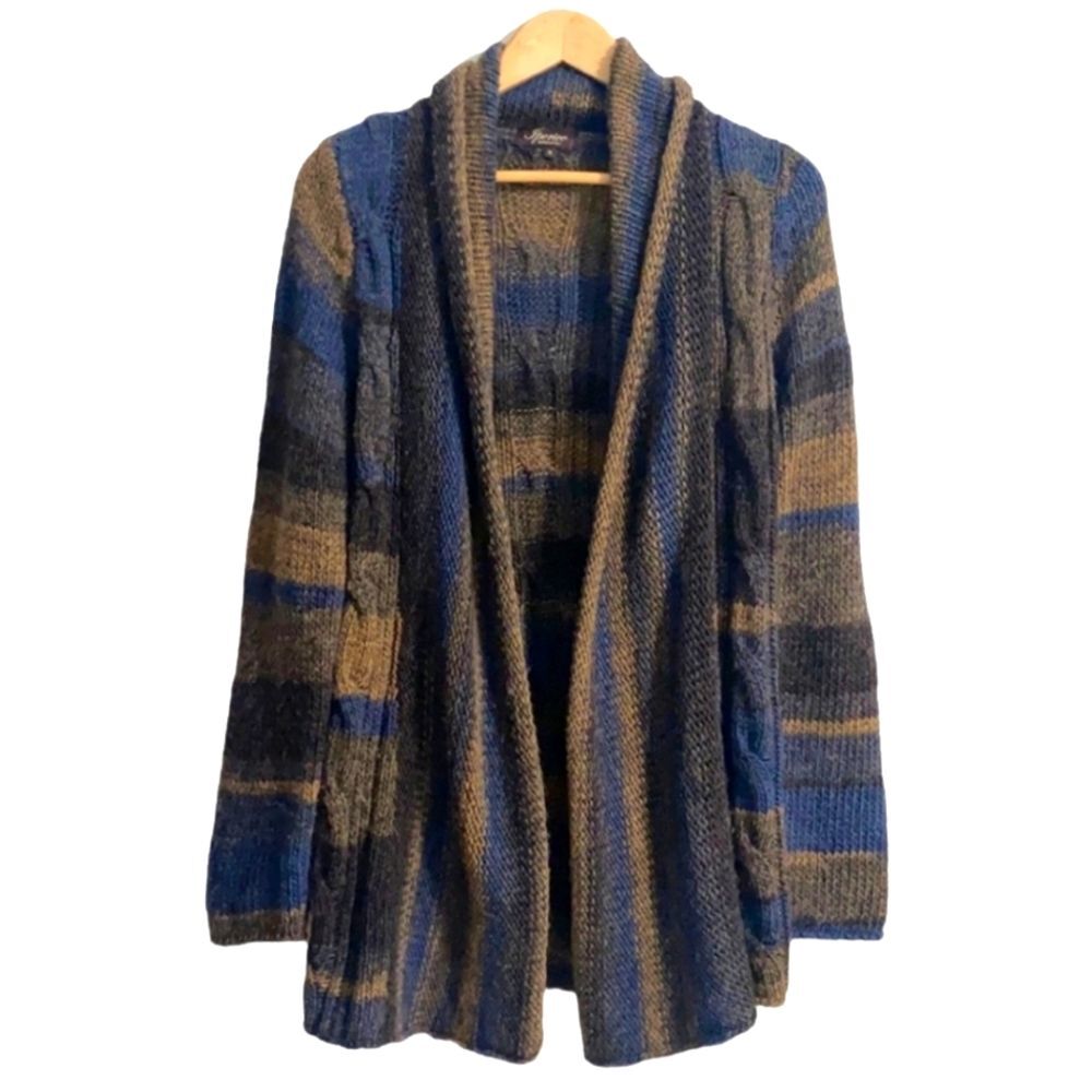 Iperico Open Cable Knit Long Cardigan Sweater Made in Italy Size S